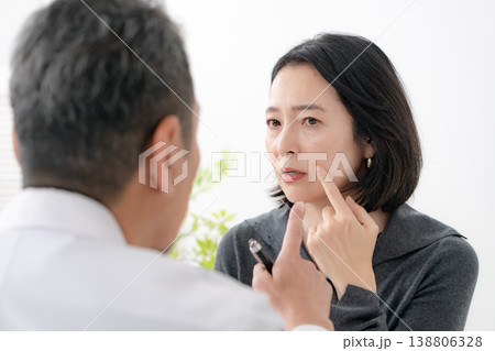 ほうれい線を気にする女性　美容医療 138806328