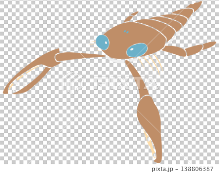 A pop-style illustration of a sea scorpion (Pterygotus). A pop-style illustration of a sea scorpion (Pterygotus). 138806387