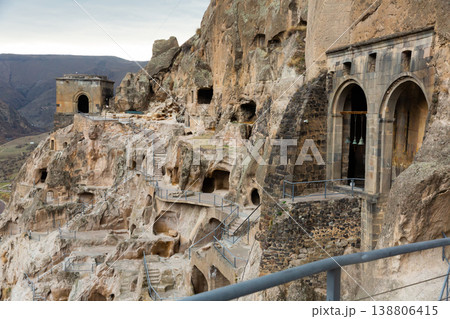 View of the historic cave city and the monastery complex of Vardzia View of the historic cave city and the monastery complex of Vardzia 138806415