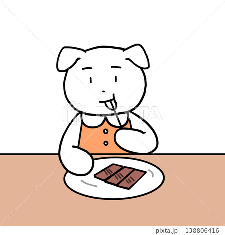 食べる犬 138806416