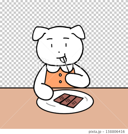 食べる犬 138806416