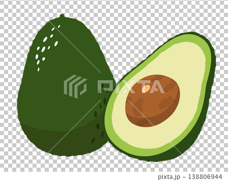 手繪風格可愛鱷梨 138806944