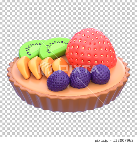 Cute 3D Fruit Tart Icon, Fresh Dessert with Strawberry Kiwi and Blueberry, Soft Rounded Illustration for Bakery UI App Icon Food Sticker Design Description Cute 3D Fruit Tart Icon, Fresh Dessert with Strawberry Kiwi and Blueberry, Soft Rounded Illustration for Bakery UI App Icon Food Sticker Design Description 138807962