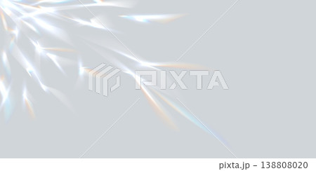 Prism light shadow blurred overlay effect, party disco ball reflections background. Vector abstract bg with light reflection patterns off a discoball. Rainbow hologram sparkling flare, leak overlay 138808020