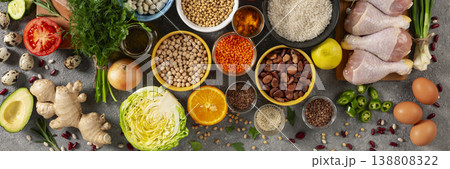 Protein rich food ingredients fitness nutrition 138808322