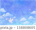 青空とハトの水彩風イラスト 138808605