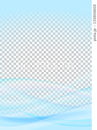 A transparent, smooth, curved abstract blue background and frame. 138808608