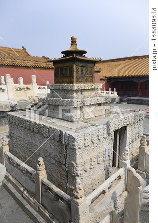 A carved stone shrine near the 15th century Imperial Palace in the Forbidden City in Beijing, China A carved stone shrine near the 15th century Imperial Palace in the Forbidden City in Beijing, China 138809318