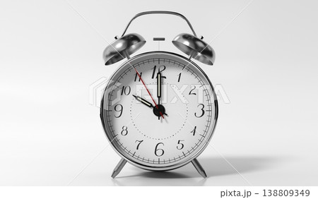 Retro Twin Bell Alarm Clock Is Set to Ten - 3d illustration 138809349