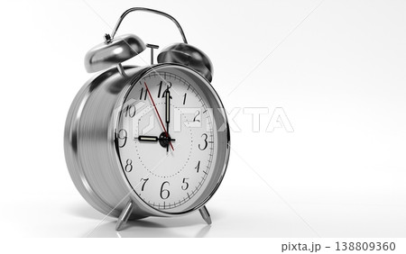 Retro Twin Bell Alarm Clock Is Set to Nine - 3d illustration 138809360