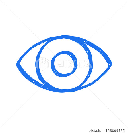 Abstract Human Eye Hand Drawn Vector Illustration. Whimsical Doodle Vision Symbol With Grunge Texture 138809525