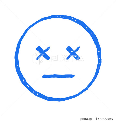 Dizzy Dead Face Emoticon Hand Drawn Doodle Vector Illustration For Comic Expression Dizzy Dead Face Emoticon Hand Drawn Doodle Vector Illustration For Comic Expression 138809565