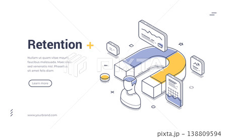 Customer Retention And Marketing Strategy Isometric Vector Illustration Web Banner Template Customer Retention And Marketing Strategy Isometric Vector Illustration Web Banner Template 138809594