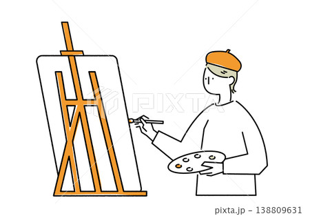 絵画を描いている女性 138809631
