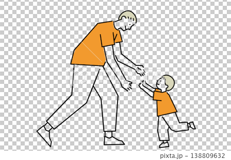 父子倆朝彼此跑去 138809632