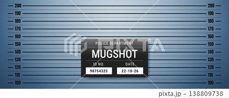 Police mugshot lineup background with height measurement scale Police mugshot lineup background with height measurement scale 138809738