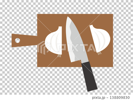 Onion cutout illustration (cooking/recipe/white background) 138809830