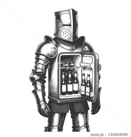 Medieval Knight Armor with Fridge Full of Beer Medieval Knight Armor with Fridge Full of Beer 138809890