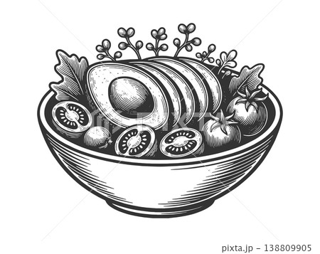 Healthy Avocado Salad Bowl with Fresh Vegetables Healthy Avocado Salad Bowl with Fresh Vegetables 138809905