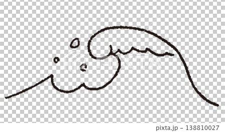 波のイラスト、線画 波のイラスト、線画 138810027