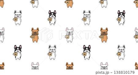 french bulldog dog seamless pattern drink coffee cup puppy vector pet breed cartoon gift wrapping paper repeat wallpaper tile background doodle illustration isolated design french bulldog dog seamless pattern drink coffee cup puppy vector pet breed cartoon gift wrapping paper repeat wallpaper tile background doodle illustration isolated design 138810179
