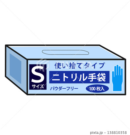 ニトリル手袋のパッケージ(Sサイズ) ニトリル手袋のパッケージ(Sサイズ) 138810358