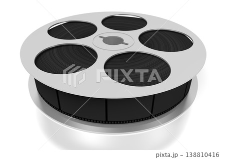 Film reel isolated on white background - 3D illustration 138810416