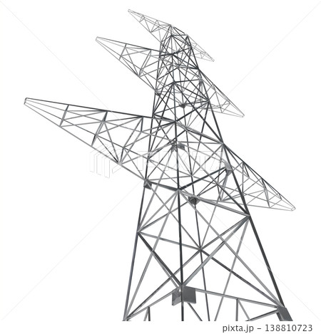 Electricity pylon on white background - 3D illustration Electricity pylon on white background - 3D illustration 138810723
