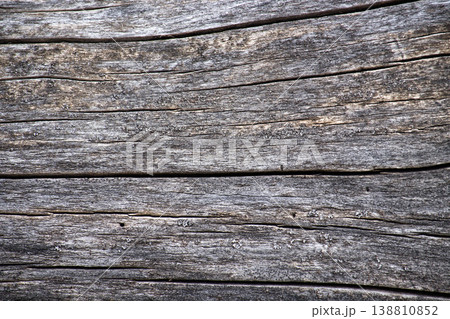 Weathered Wood Planks Texture Background With Rustic Aged Grain, Natural Cracks and Horizontal Lines Weathered Wood Planks Texture Background With Rustic Aged Grain, Natural Cracks and Horizontal Lines 138810852