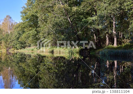 Tranquil River Reflections of Autumn Trees Tranquil River Reflections of Autumn Trees 138811104