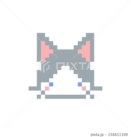 ハチワレ猫のドット絵 138811189