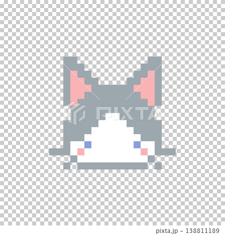 ハチワレ猫のドット絵 138811189