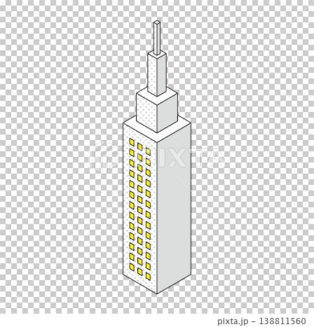 摩天大樓的等距線描圖 138811560