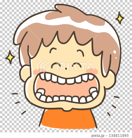 一個牙齒潔白閃亮、笑容燦爛的孩子 138811893