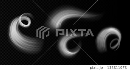 Realistic smoke swirls on transparent background Realistic smoke swirls on transparent background 138811978