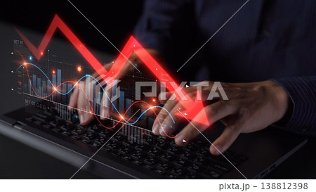 Economic Crisis with Financial Downtrend Arrow and Volatile Market Graph Muxer Economic Crisis with Financial Downtrend Arrow and Volatile Market Graph Muxer 138812398