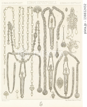 近世ヨーロッパのアクセサリーのイラスト 138812432