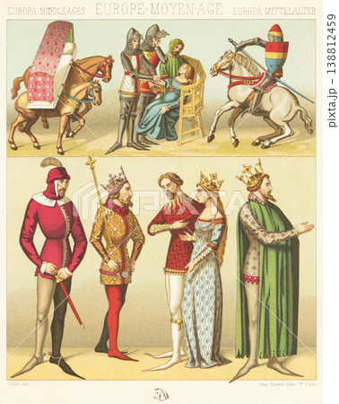 中世ヨーロッパの民族衣装のイラスト 138812459