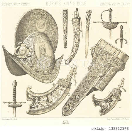 近世ヨーロッパの武器のイラスト 138812578