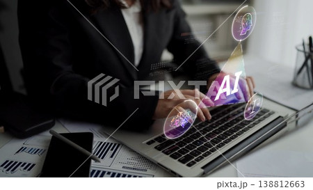 AI Brain Processing Data with Generative Artificial Intelligence Concept Muxer 138812663