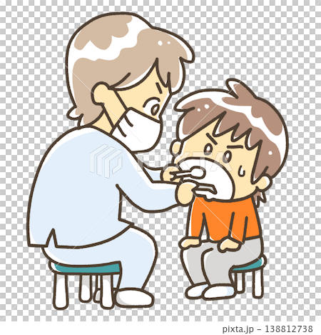 牙醫和孩子正在進行牙科檢查。 138812738