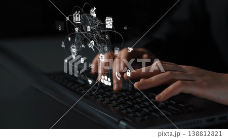 Global Digital Marketing and Online Communication Network Marrow 138812821