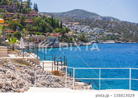 A sunny Turkish seaside resort town Kalkan on a sunny day 138813029