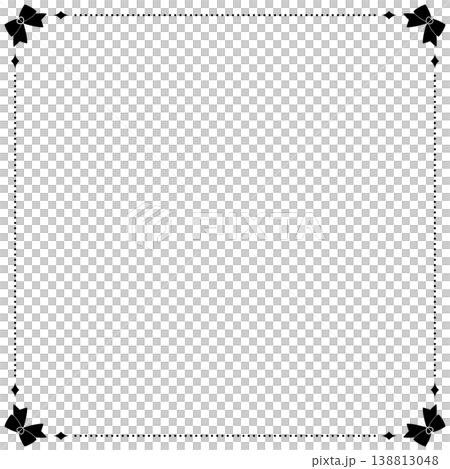 Simple ribbon square frame - black 138813048