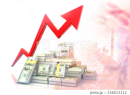 Digital graph chart of dollar growth Digital graph chart of dollar growth 138813112