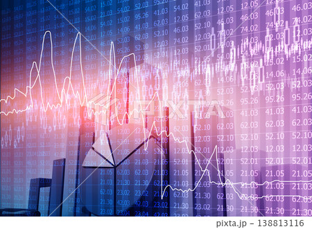 Digital graph chart of stock market and exchange 138813116