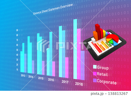 Digital graph chart of stock market and exchange 138813267