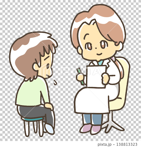 先生に悩みを相談している子 138813323