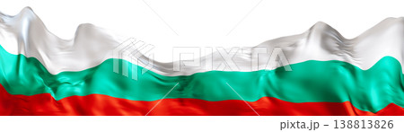This design features the Bulgaria flag in a 3D render format. The layout highlights the colors of the flag with a clear background. It is a simple representation of national pride 138813826