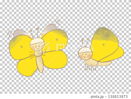 黄色ちょうちょのイラスト 138813873